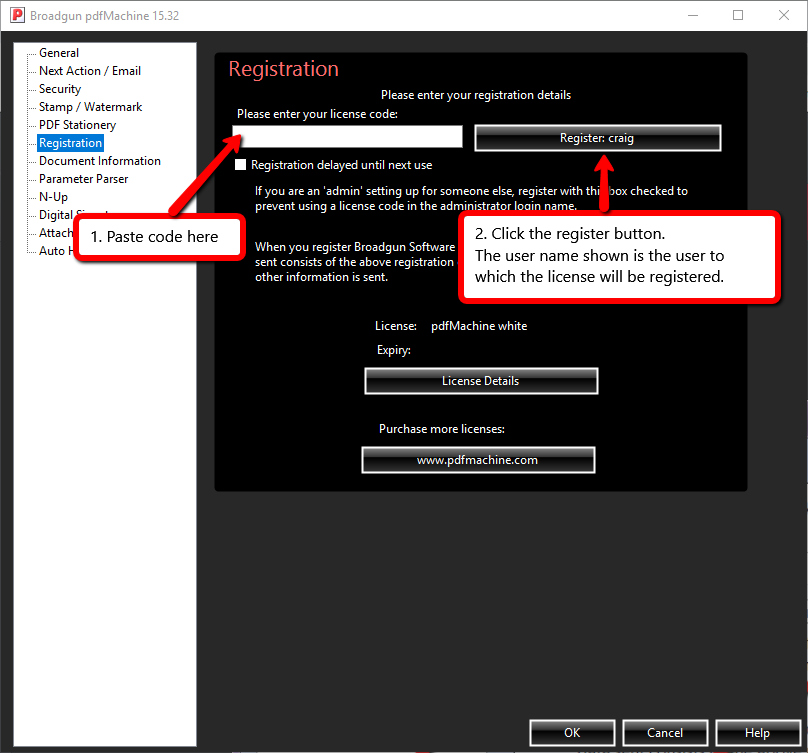 register pdfmachine